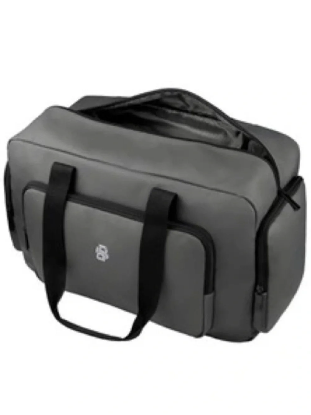 Hugo Boss Men's Gray Duffel Bag with Black Accents - HB Logo